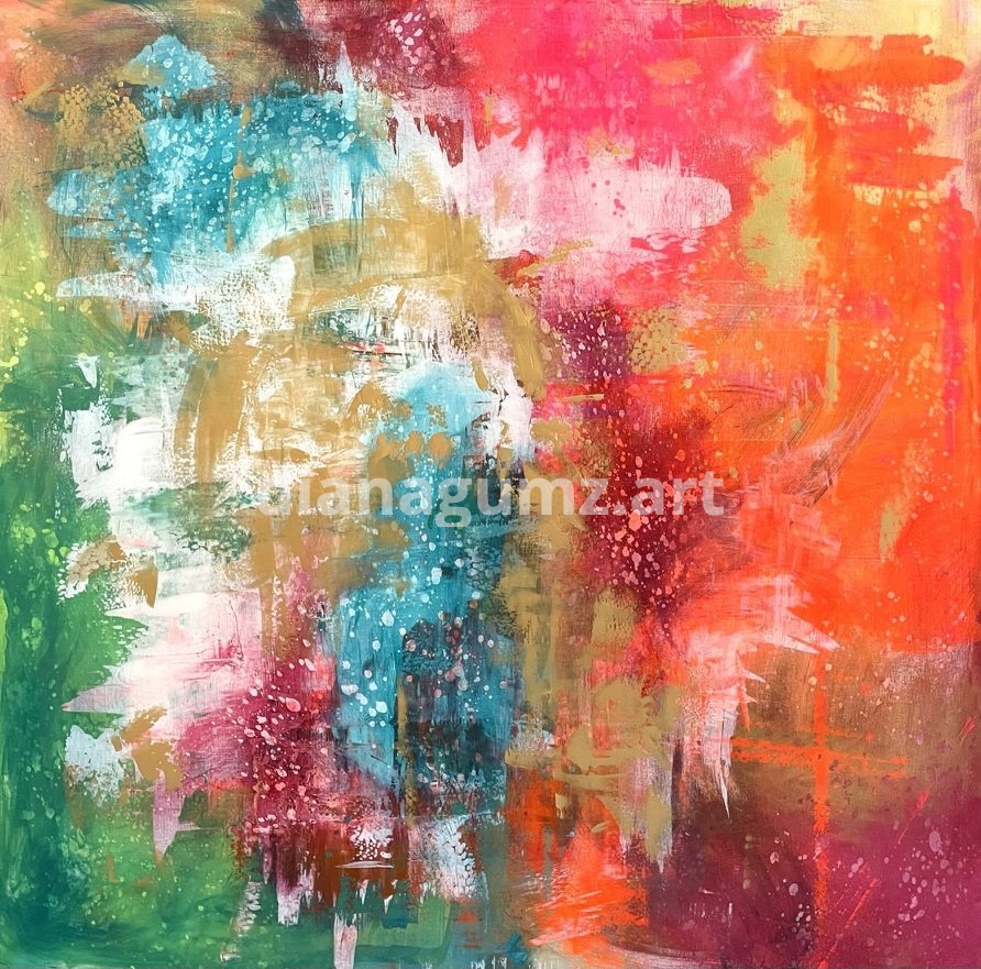 Acyl auf Leinwand – KOMPLETT – 150X150