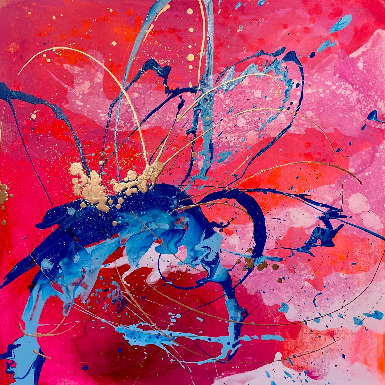 Acryl auf Leinwand - es ist neu - 100x100