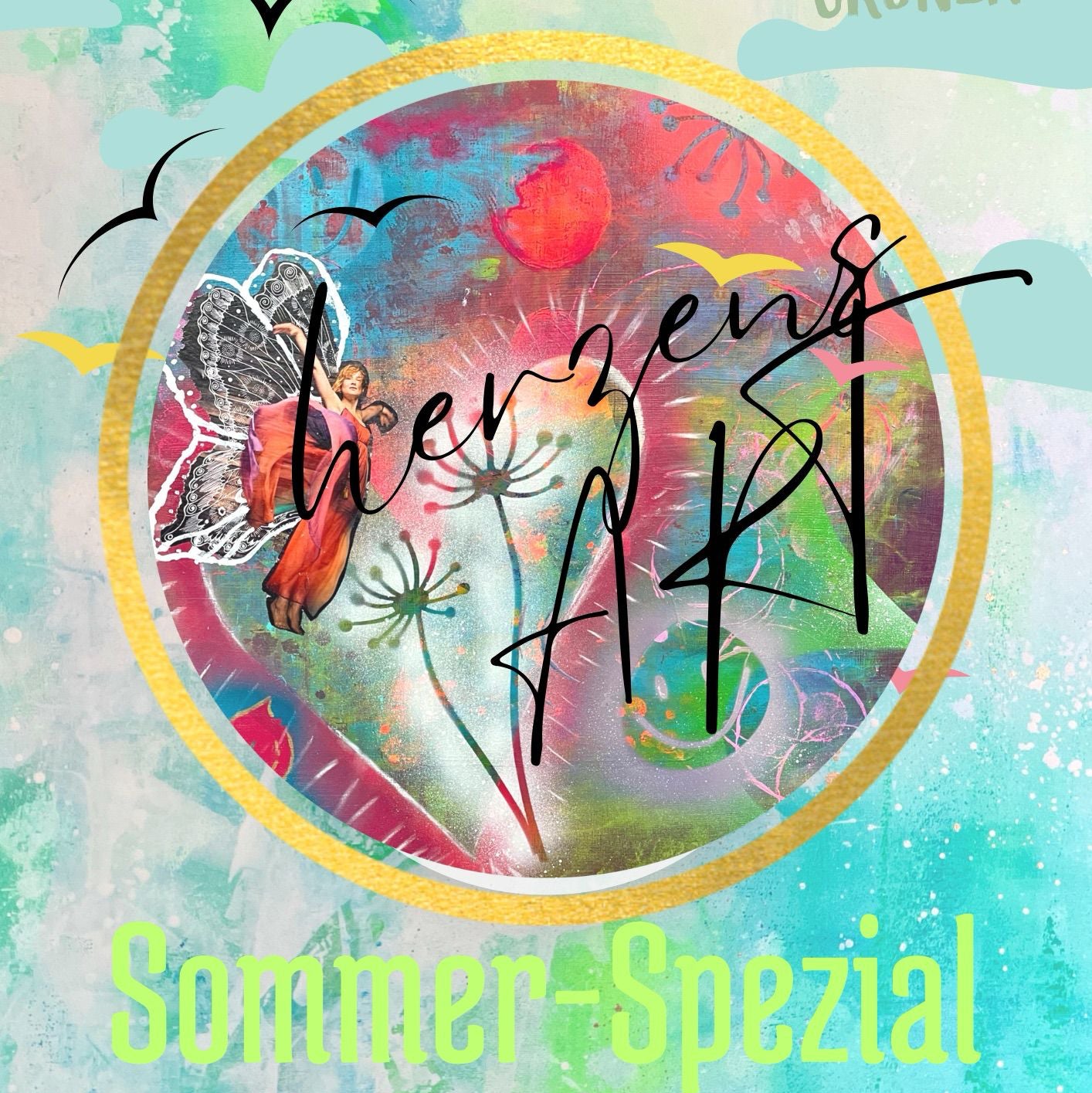Eindrücke vom herzensART SommerSpezial Kreativ-Retreat am See in der Nähe von Kiel. Ein entspannter Maltag in der Natur mit der Künstlerin Diana Gumz.